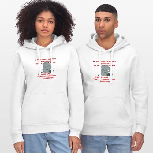 Elephant in the Room Meme - Stanley/Stella Drummer Unisex Organic Hoodie