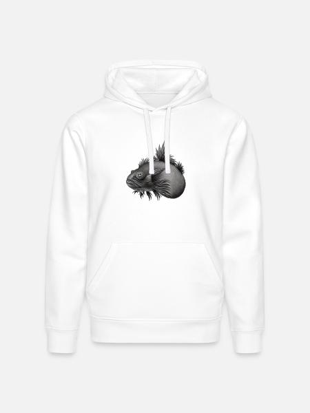 prehistoric axolotl - Stanley/Stella Drummer Unisex Organic Hoodie - white