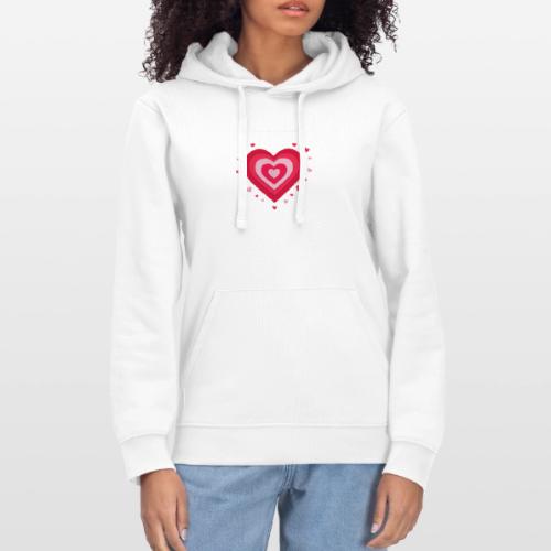 Layered Red & Pink Heart – Cute Valentine Love - Stanley/Stella Drummer Unisex Organic Hoodie