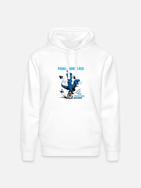 Pedal-Saurus Rex – Ride Prehistoric - Stanley/Stella Drummer Unisex Organic Hoodie - white