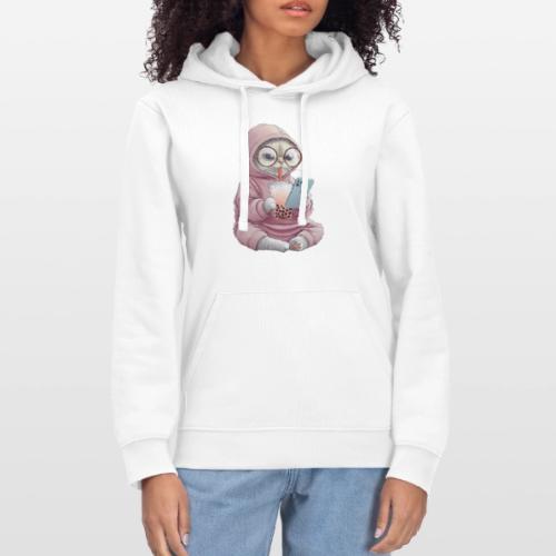 Cool Cat Bubble Tea Cartoon Design - Stanley/Stella Drummer Unisex Organic Hoodie