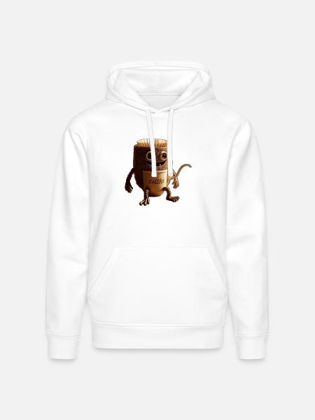 Coffee Monster - Stanley/Stella Drummer Unisex Organic Hoodie - white