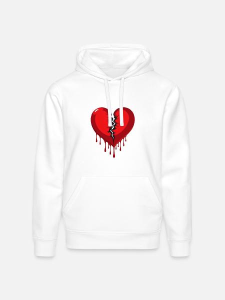 broken heart - Stanley/Stella Drummer Unisex Organic Hoodie - white