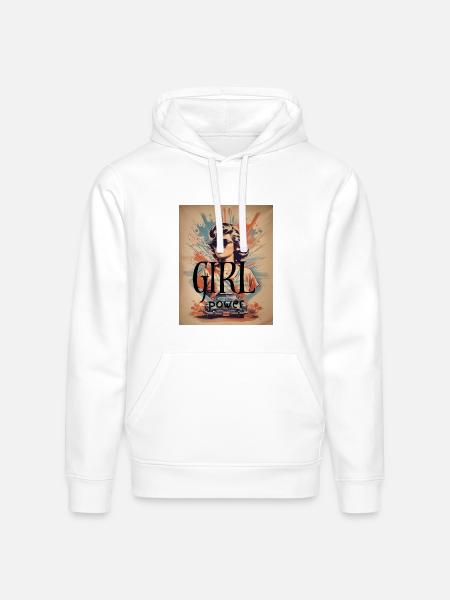 GIRL Power Retro Ride - Stanley/Stella Drummer Unisex Organic Hoodie - white