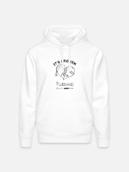 My heart is broken - Stanley/Stella Drummer Unisex Organic Hoodie - white