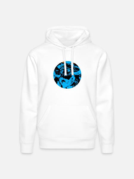Blue Echo Faces - Stanley/Stella Drummer Unisex Organic Hoodie - white