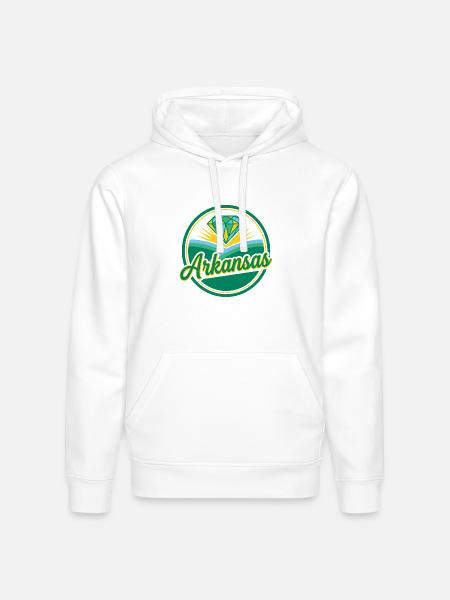 Arkansas Diamond Sunrise Emblem - Stanley/Stella Drummer Unisex Organic Hoodie - white