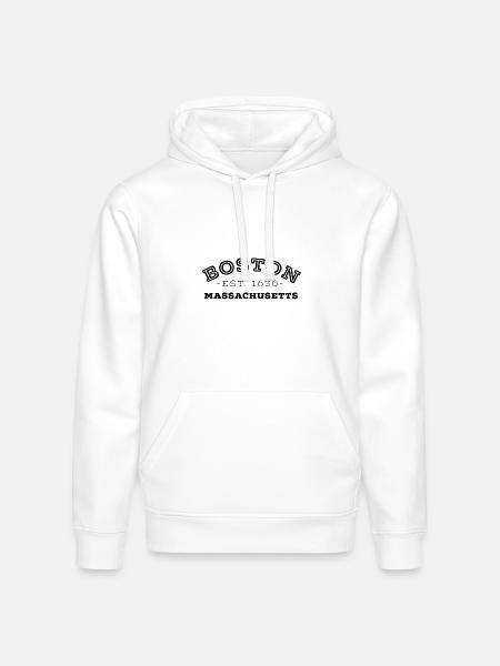 Boston Massachusetts - Stanley/Stella Drummer Unisex Organic Hoodie - white