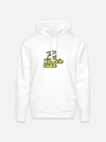 Best Dad Ever Neon Script - Stanley/Stella Drummer Unisex Organic Hoodie - white