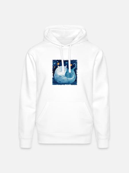 Cats Hug - Stanley/Stella Drummer Unisex Organic Hoodie - white