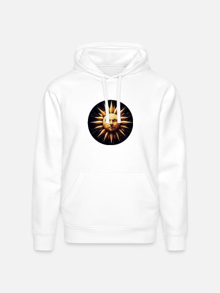 Golden Sun polygon art - Stanley/Stella Drummer Unisex Organic Hoodie - white