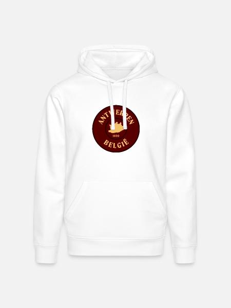 Antwerp Crest 1830 Emblem - Stanley/Stella Drummer Unisex Organic Hoodie - white