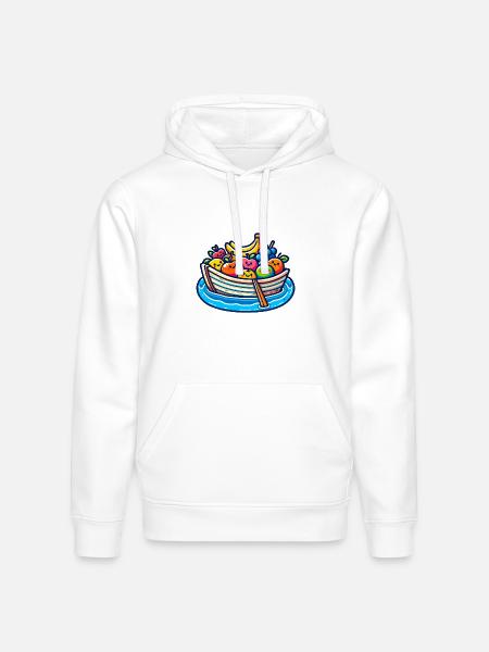 Fruity Boat Adventure - Stanley/Stella Drummer Unisex Organic Hoodie - white