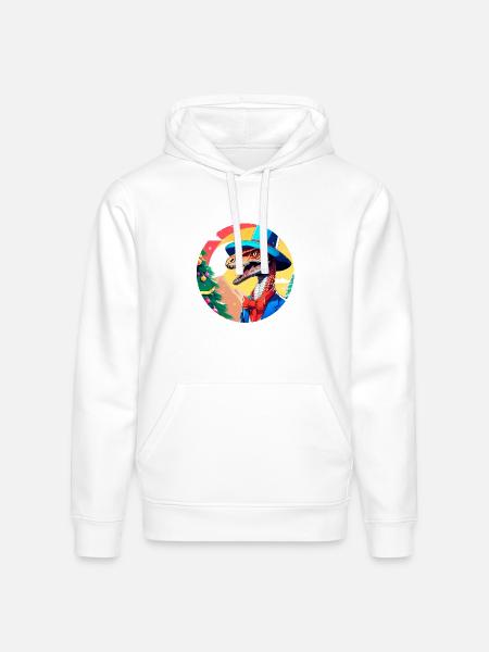 Merry Raptor Christmas - Stanley/Stella Drummer Unisex Organic Hoodie - white