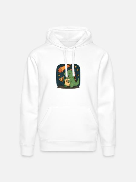 Dinosaur Space Adventure Design - Stanley/Stella Drummer Unisex Organic Hoodie - white