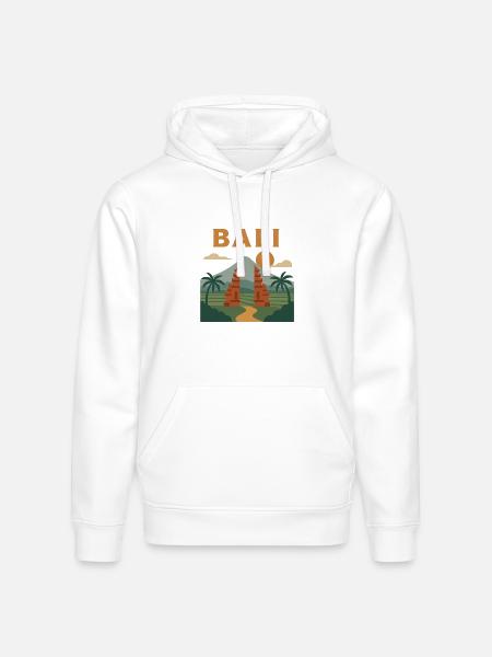 Bali Sunrise Gate Scene - Stanley/Stella Drummer Unisex Organic Hoodie - white