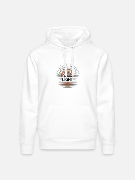 Find Your Light Sunburst - Stanley/Stella Drummer Unisex Organic Hoodie - white