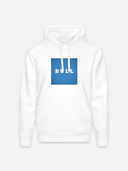 Bull Bold on Blue - Stanley/Stella Drummer Unisex Organic Hoodie - white
