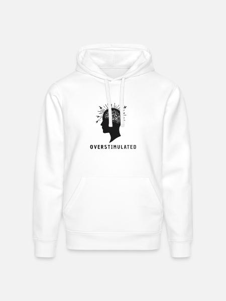 Overstimulated Brain Silhouette - Stanley/Stella Drummer Unisex Organic Hoodie - white