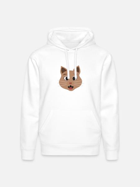 Surprised cat - Stanley/Stella Drummer Unisex Organic Hoodie - white