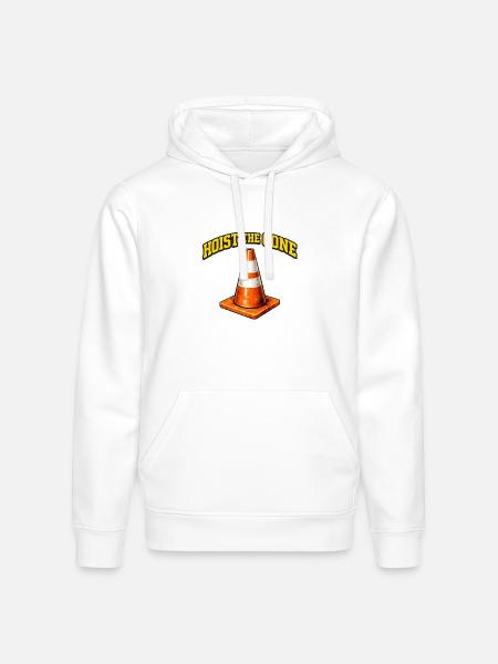 Hoist The Cone Funny Baseball Meme - Stanley/Stella Drummer Unisex Organic Hoodie - white