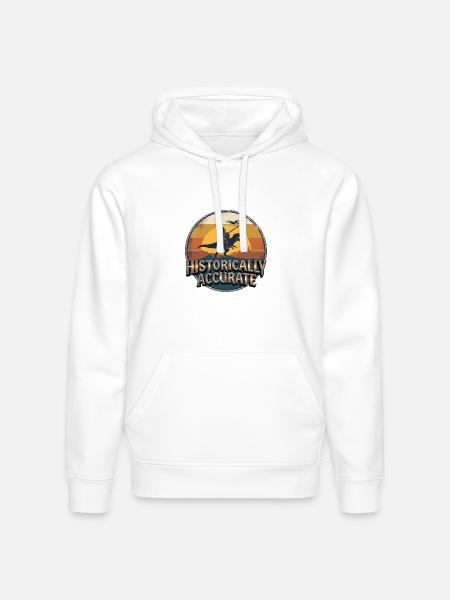 Knight on Dino at Sunset - Stanley/Stella Drummer Unisex Organic Hoodie - white