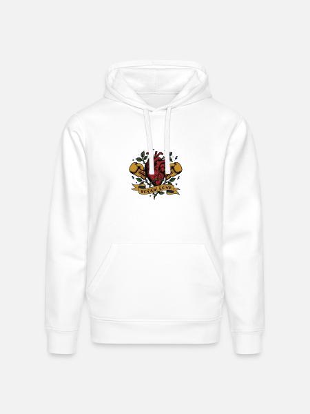 Tough Love Heart Boxing - Stanley/Stella Drummer Unisex Organic Hoodie - white