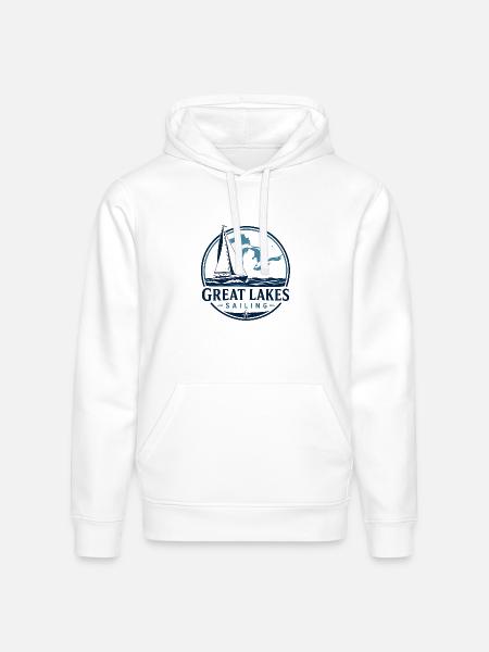 Great Lakes Sailing Logo - Stanley/Stella Drummer Unisex Organic Hoodie - white