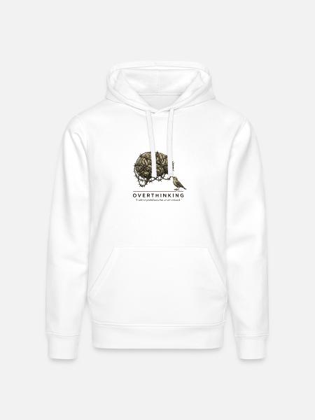 OverthinkinG Brain Barbed Wire - Stanley/Stella Drummer Unisex Organic Hoodie - white
