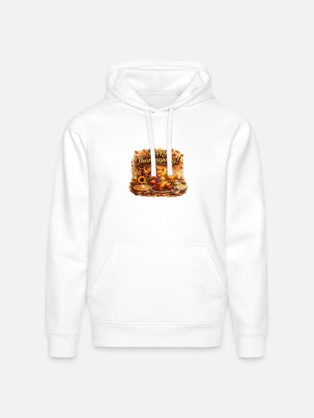 Thanksgiving Harvest Feast - Stanley/Stella Drummer Unisex Organic Hoodie - white