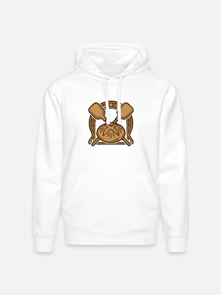Bakers Peel Bread Crest - Stanley/Stella Drummer Unisex Organic Hoodie - white