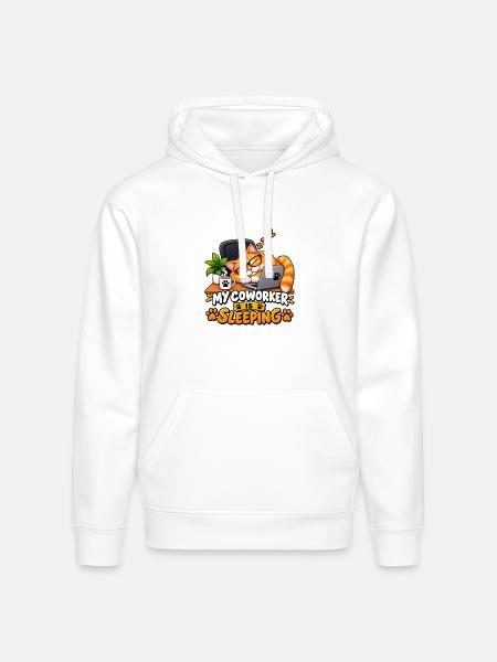 My Coworker Is Sleeping - Stanley/Stella Drummer Unisex Organic Hoodie - white