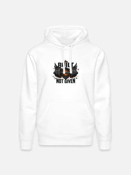 build up bro!! - Stanley/Stella Drummer Unisex Organic Hoodie - white
