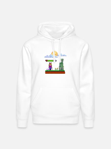 Pixel Heroine Art Design - Stanley/Stella Drummer Unisex Organic Hoodie - white