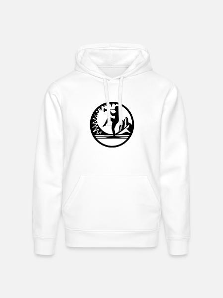 Horn Dancer Emblem - Stanley/Stella Drummer Unisex Organic Hoodie - white