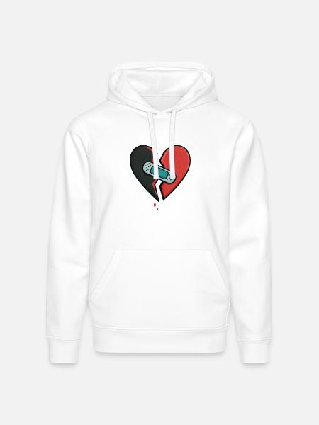 Mended Broken Heart - Stanley/Stella Drummer Unisex Organic Hoodie - white