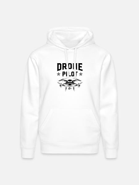 Drone Pilot - Stanley/Stella Drummer Unisex Organic Hoodie - white