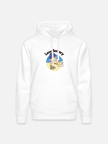 Permission to Rest Battery - Stanley/Stella Drummer Unisex Organic Hoodie - white