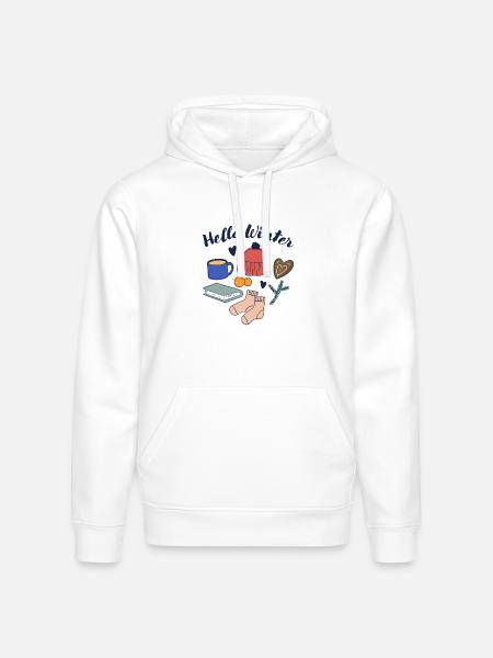 Hello Winter Cozy Essentials - Stanley/Stella Drummer Unisex Organic Hoodie - white