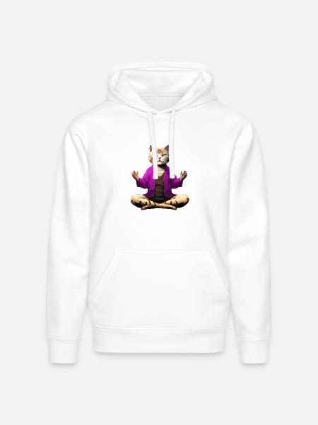 Yogi the Cat - Stanley/Stella Drummer Unisex Organic Hoodie - white