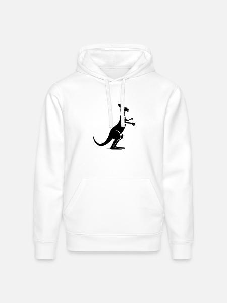 kangaroo - Stanley/Stella Drummer Unisex Organic Hoodie - white