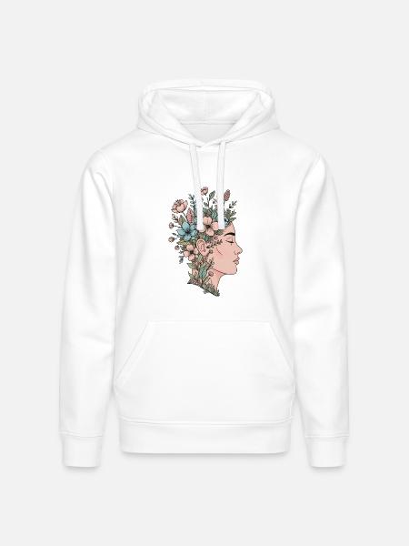 Blooming Mind - Stanley/Stella Drummer Unisex Organic Hoodie - white