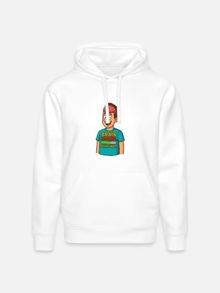 Brain Loading Please Wait Tee - Stanley/Stella Drummer Unisex Organic Hoodie - white