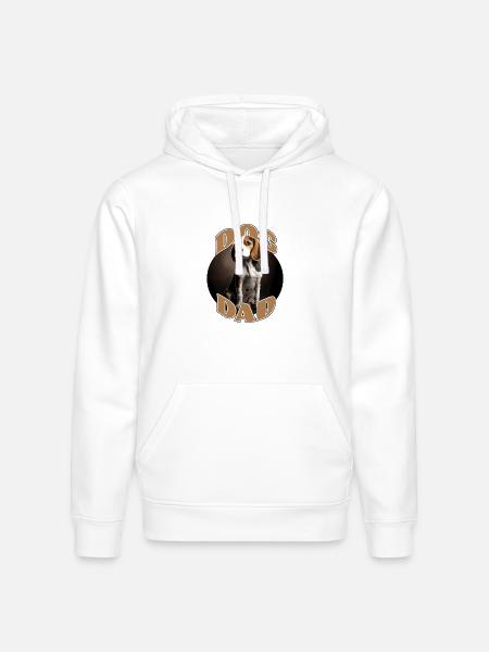 Beagle Dad Graphic Tee - Stanley/Stella Drummer Unisex Organic Hoodie - white