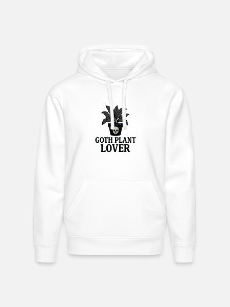 Goth Plant Skull Design - Stanley/Stella Drummer Unisex Organic Hoodie - white
