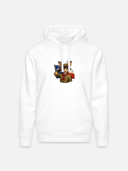 Jackalope Scout - Stanley/Stella Drummer Unisex Organic Hoodie - white