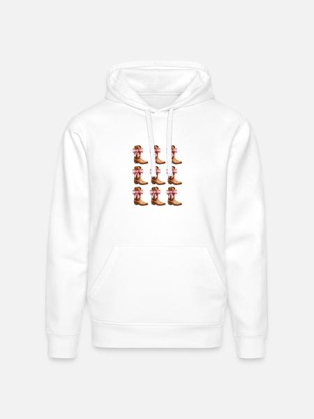 Cowgirl Boots and Pink Bows Rodeo - Stanley/Stella Drummer Unisex Organic Hoodie - white