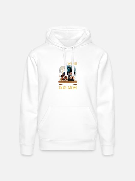 Witch Dog Mom Heart - Stanley/Stella Drummer Unisex Organic Hoodie - white