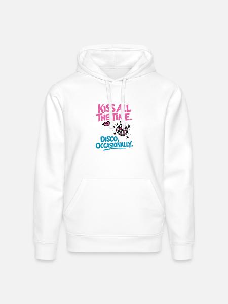 Kiss all the time - Stanley/Stella Drummer Unisex Organic Hoodie - white