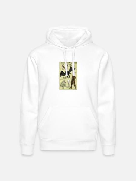 North American Cryptids Poster - Stanley/Stella Drummer Unisex Organic Hoodie - white